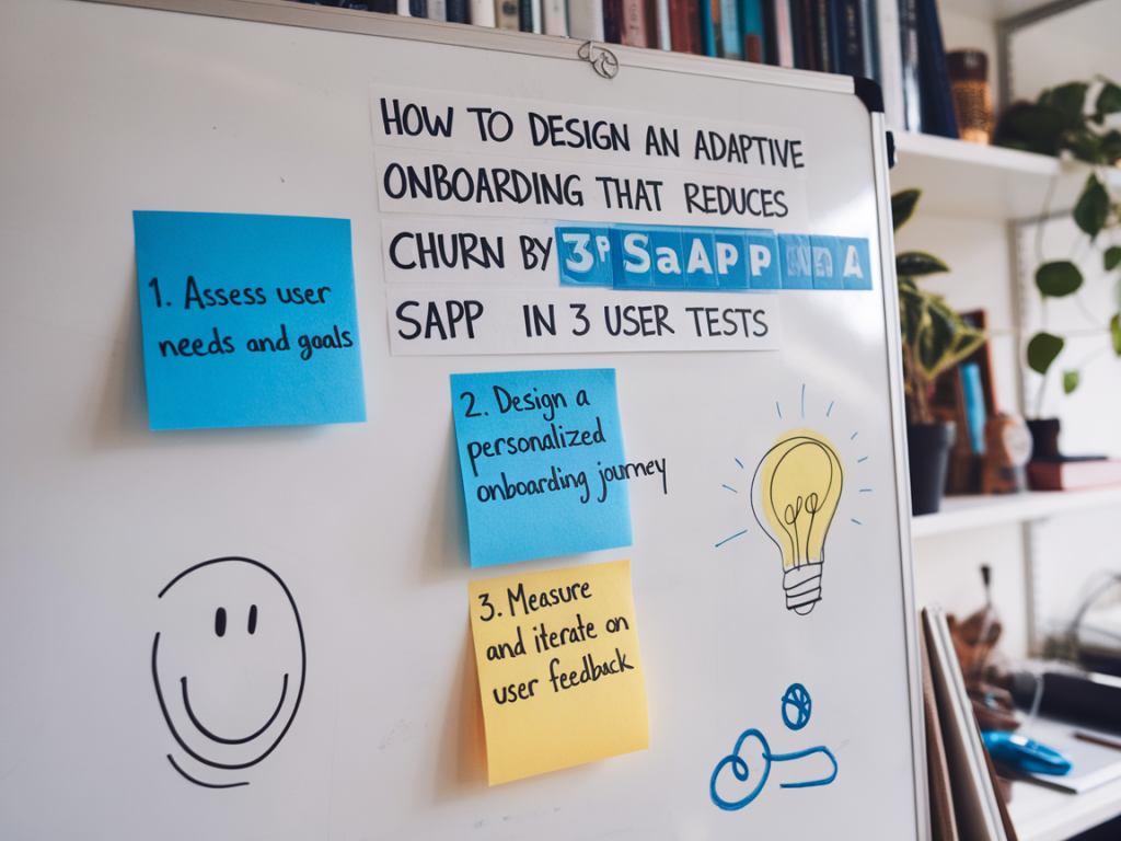 comment concevoir un onboarding adaptatif qui réduit le churn de 3 pour une app saas en 3 tests utilisateurs