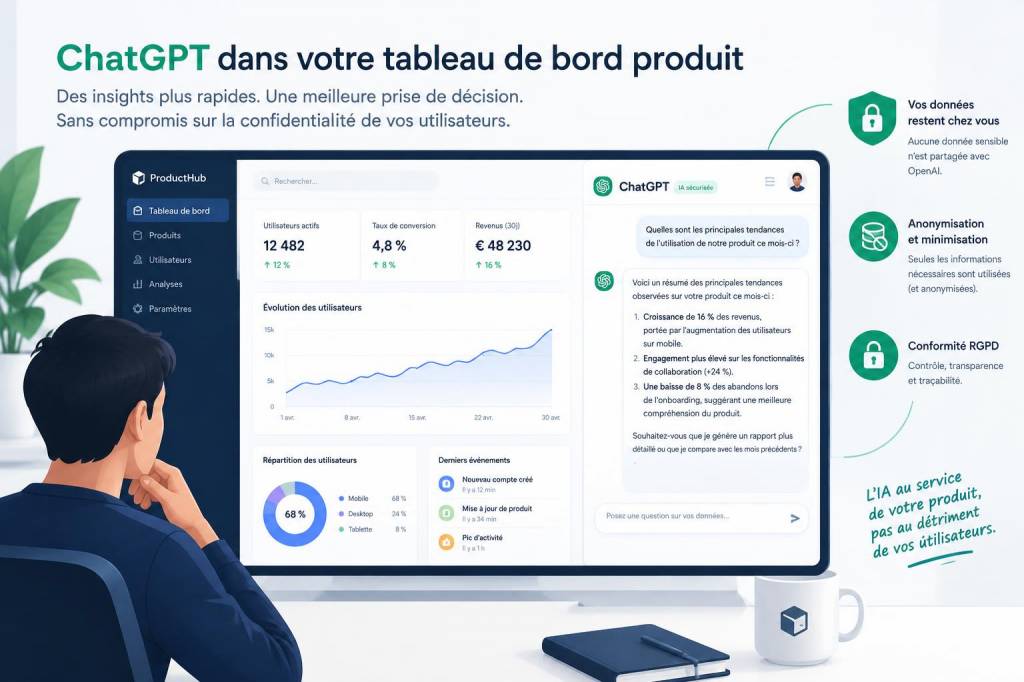 Intégrer chatgpt dans un tableau de bord produit sans sacrifier la confidentialité des utilisateurs