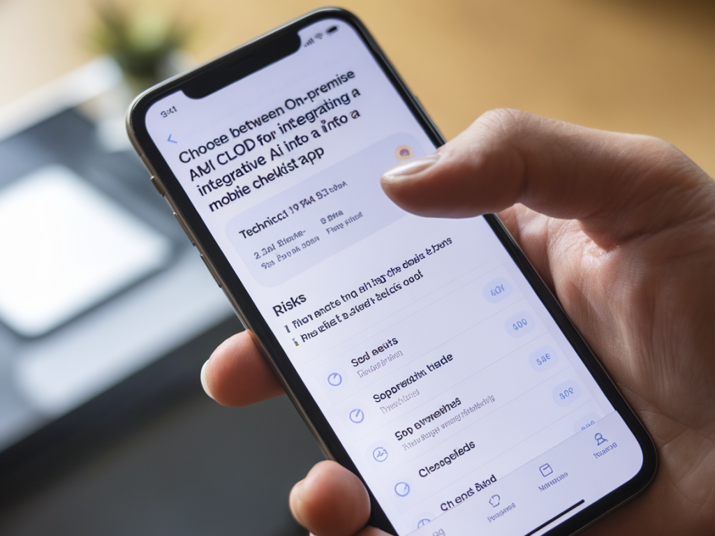 Choisir entre on‑premise et api cloud pour intégrer une ia générative dans une application mobile : checklist technique et risques produit