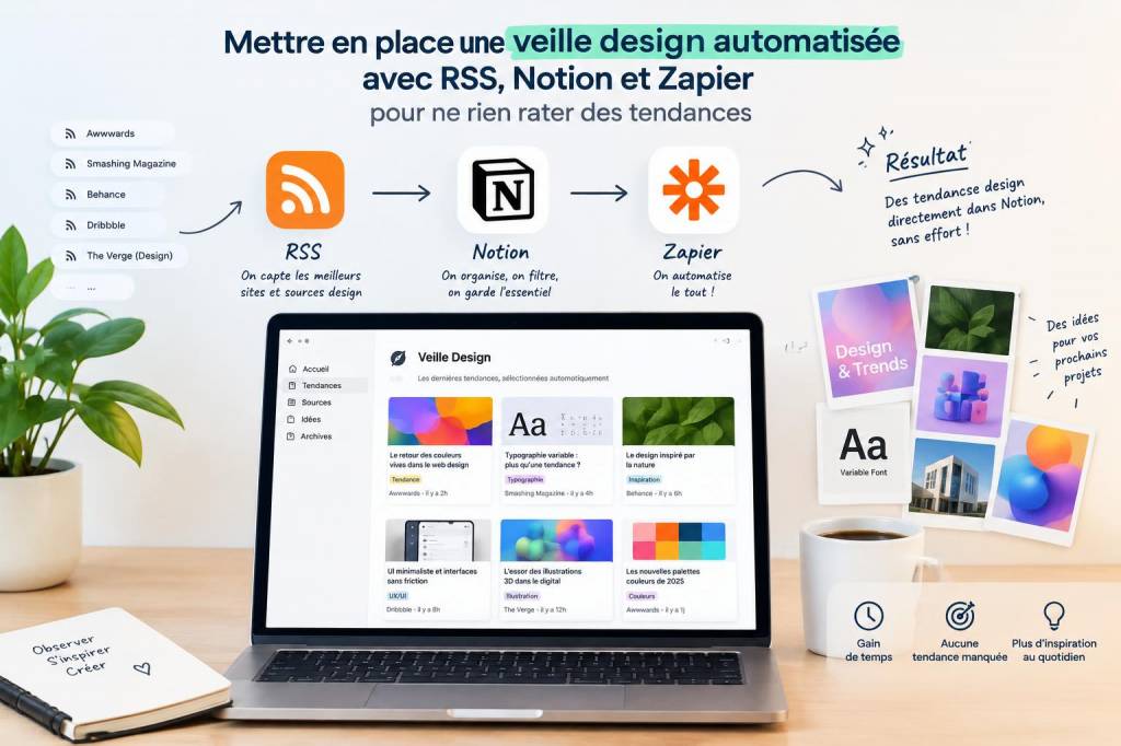 Mettre en place une veille design automatisée avec rss, notion et zapier pour ne rien rater des tendances
