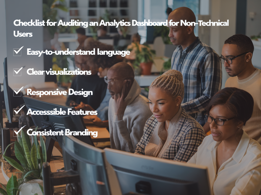Checklist pour auditer l'accessibilité d'un tableau de bord analytics destiné à des non-techniques